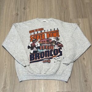 Vintage 1999 Denver Broncos Super Bowl XXXIII Sweatshirt Large USA Mad